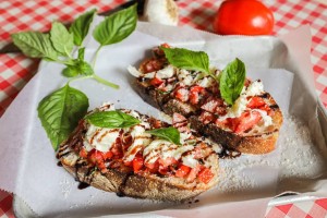 Bruschetta with Mozzarella Cheese