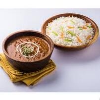 Dal Makhni With Steamed Rice And Salad